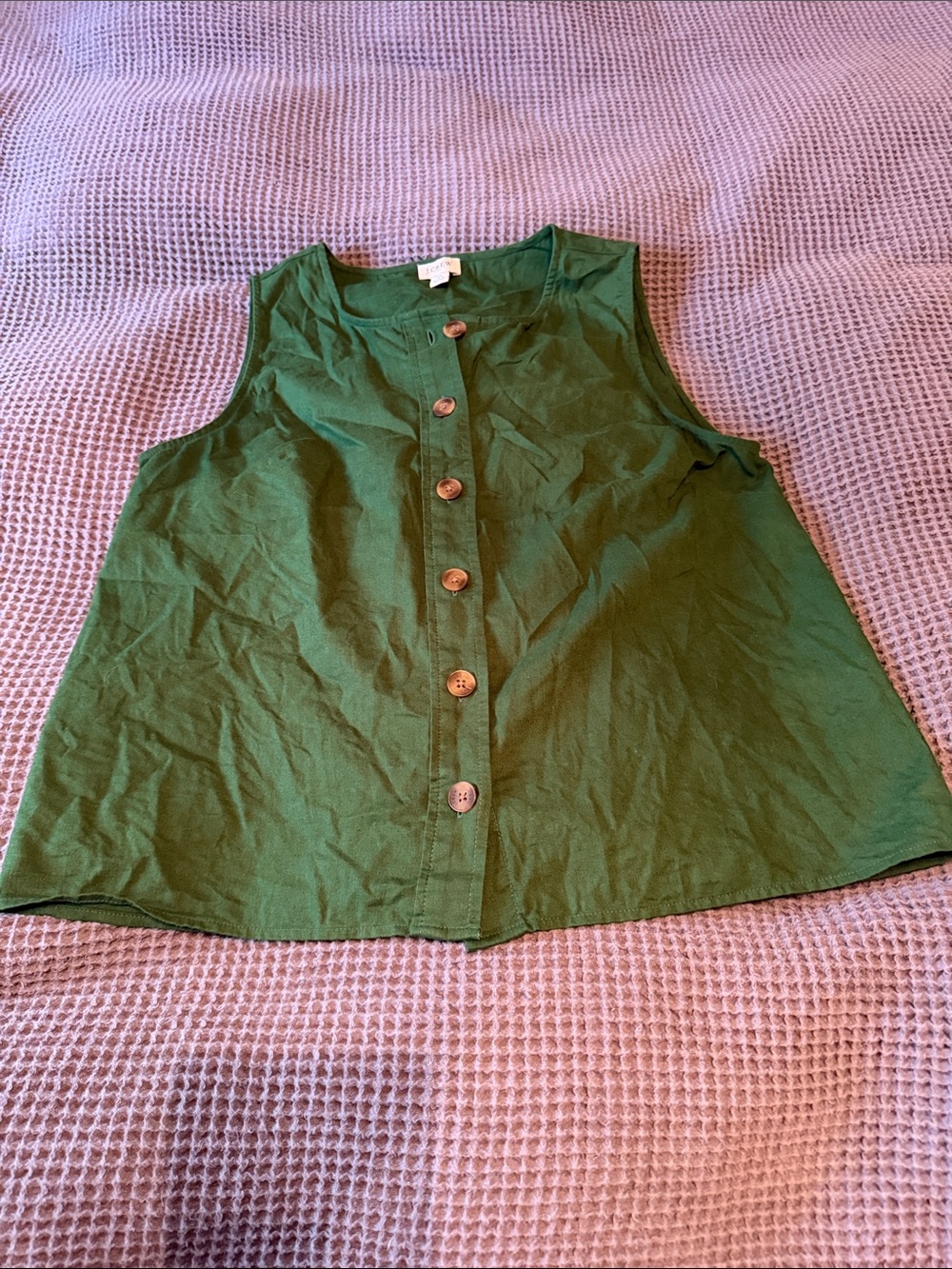 J. Crew Factory Green Button-Front Women’s Tank
